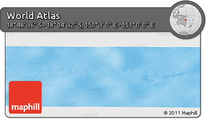 Physical Panoramic Map of the Area around 18° 31' 34" S, 150° 31' 30" E
