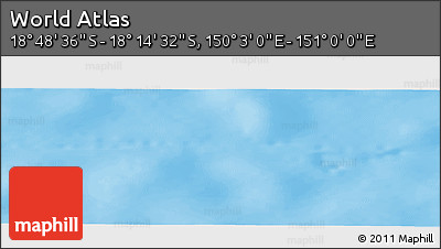 Physical Panoramic Map of the Area around 18° 31' 34" S, 150° 31' 30" E