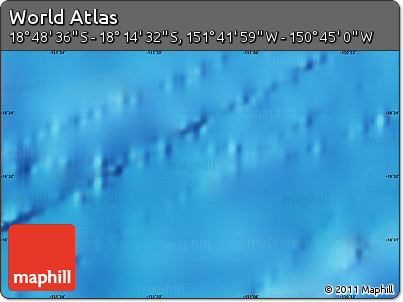 Shaded Relief Map of the Area around 18° 31' 34" S, 151° 13' 29" W