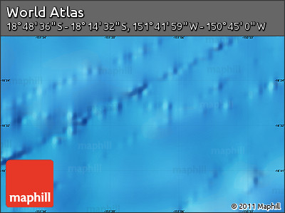 Shaded Relief Map of the Area around 18° 31' 34" S, 151° 13' 29" W