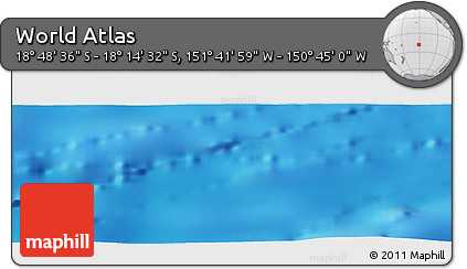 Shaded Relief Panoramic Map of the Area around 18° 31' 34" S, 151° 13' 29" W