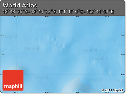 Physical Map of the Area around 18° 31' 34" S, 152° 13' 29" E
