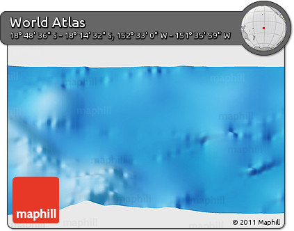 Physical 3D Map of the Area around 18° 31' 34" S, 152° 4' 29" W