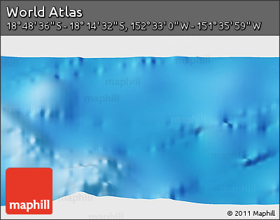 Physical 3D Map of the Area around 18° 31' 34" S, 152° 4' 29" W