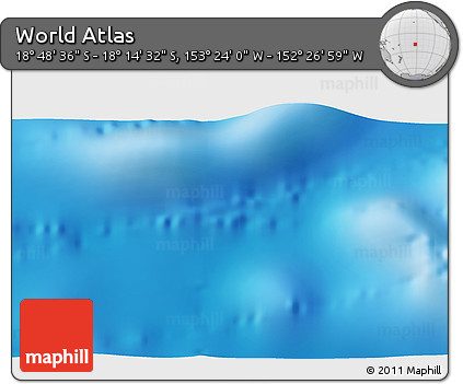 Physical 3D Map of the Area around 18° 31' 34" S, 152° 55' 30" W
