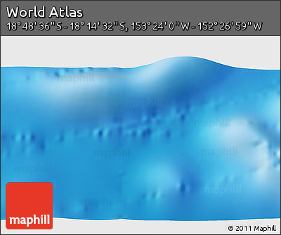 Physical 3D Map of the Area around 18° 31' 34" S, 152° 55' 30" W