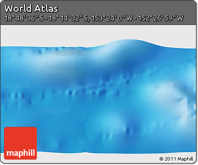Physical 3D Map of the Area around 18° 31' 34" S, 152° 55' 30" W
