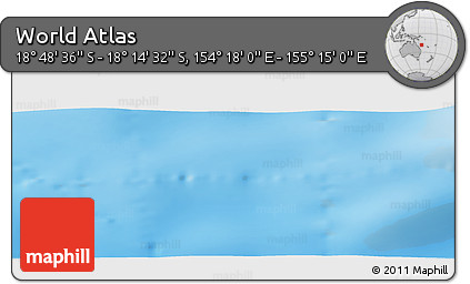Physical Panoramic Map of the Area around 18° 31' 34" S, 154° 46' 30" E