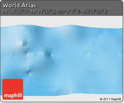 Shaded Relief 3D Map of the Area around 18° 31' 34" S, 155° 37' 30" E