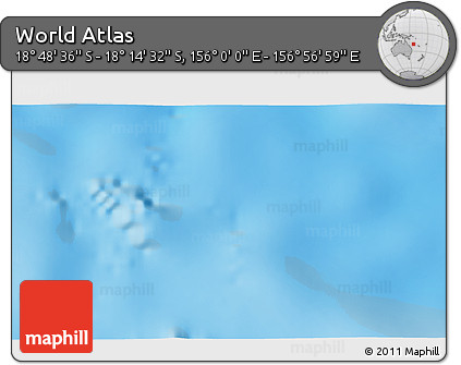 Physical 3D Map of the Area around 18° 31' 34" S, 156° 28' 29" E