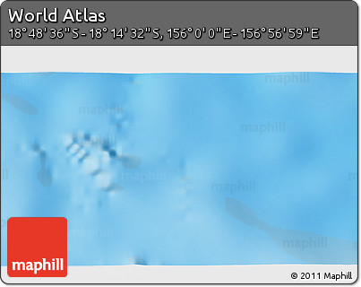 Physical 3D Map of the Area around 18° 31' 34" S, 156° 28' 29" E