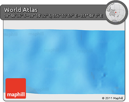 Shaded Relief 3D Map of the Area around 18° 31' 34" S, 157° 19' 29" E
