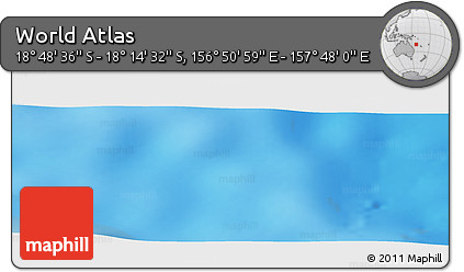 Physical Panoramic Map of the Area around 18° 31' 34" S, 157° 19' 29" E