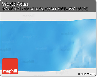 Physical 3D Map of the Area around 18° 31' 34" S, 158° 10' 30" E