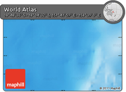 Physical Map of the Area around 18° 31' 34" S, 158° 10' 30" E