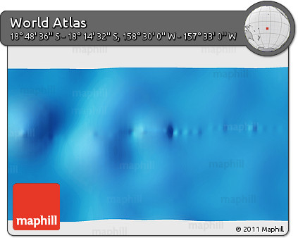 Physical 3D Map of the Area around 18° 31' 34" S, 158° 1' 30" W