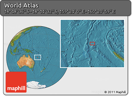 Satellite Location Map of the Area around 18° 31' 34" S, 159° 52' 30" E