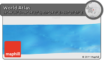 Physical Panoramic Map of the Area around 18° 31' 34" S, 159° 52' 30" E