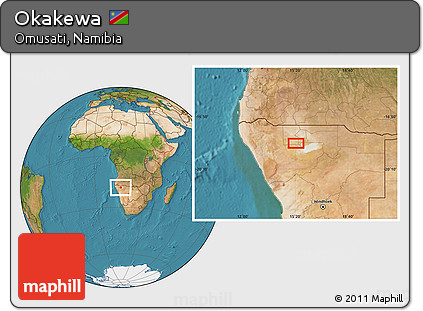Satellite Location Map of Okakewa