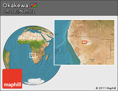 Satellite Location Map of Okakewa