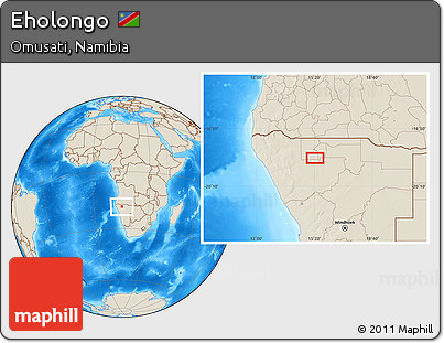 Shaded Relief Location Map of Eholongo