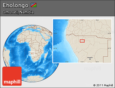 Shaded Relief Location Map of Eholongo