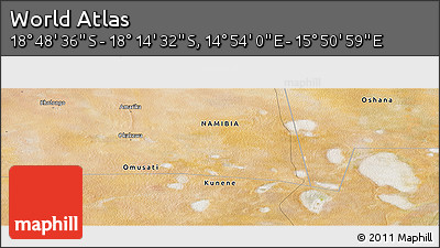 Satellite Panoramic Map of the Area around 18° 31' 34" S, 15° 22' 30" E