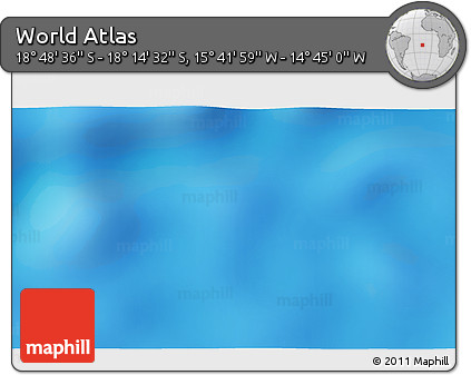 Shaded Relief 3D Map of the Area around 18° 31' 34" S, 15° 13' 29" W