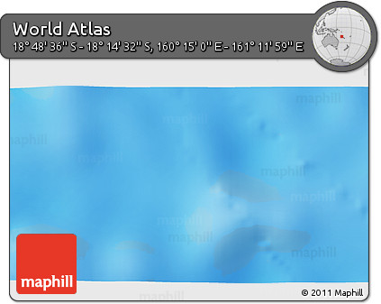 Physical 3D Map of the Area around 18° 31' 34" S, 160° 43' 29" E