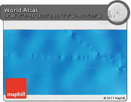 Physical 3D Map of the Area around 18° 31' 34" S, 160° 34' 29" W
