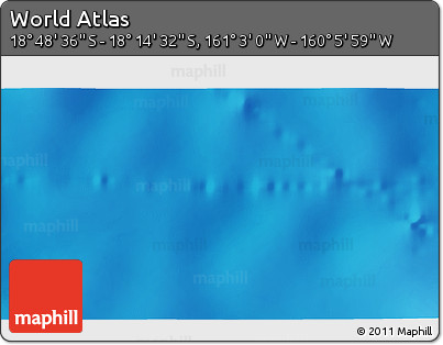 Physical 3D Map of the Area around 18° 31' 34" S, 160° 34' 29" W