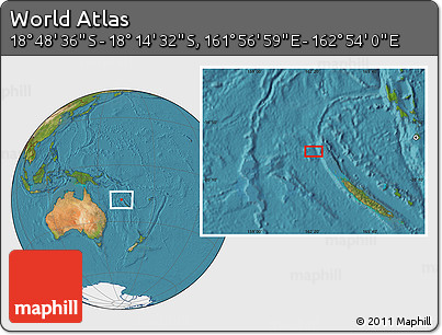 Satellite Location Map of the Area around 18° 31' 34" S, 162° 25' 30" E
