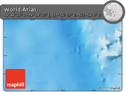 Physical Map of the Area around 18° 31' 34" S, 162° 25' 30" E