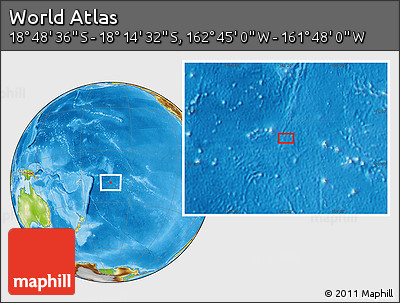 Physical Location Map of the Area around 18° 31' 34" S, 162° 16' 30" W