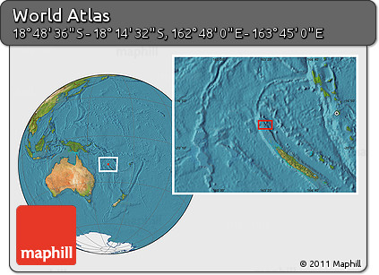 Satellite Location Map of the Area around 18° 31' 34" S, 163° 16' 30" E