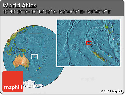 Satellite Location Map of the Area around 18° 31' 34" S, 163° 16' 30" E