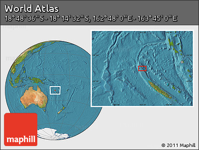 Satellite Location Map of the Area around 18° 31' 34" S, 163° 16' 30" E