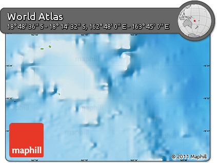 Physical Map of the Area around 18° 31' 34" S, 163° 16' 30" E