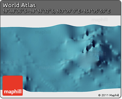 Satellite 3D Map of the Area around 18° 31' 34" S, 164° 7' 30" E