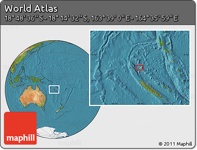 Satellite Location Map of the Area around 18° 31' 34" S, 164° 7' 30" E