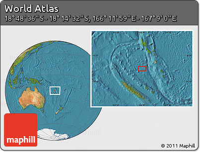 Satellite Location Map of the Area around 18° 31' 34" S, 166° 40' 30" E