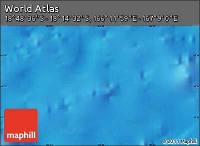 Physical Map of the Area around 18° 31' 34" S, 166° 40' 30" E
