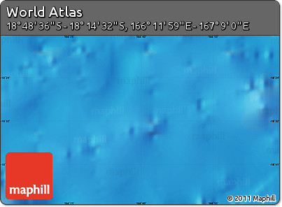 Physical Map of the Area around 18° 31' 34" S, 166° 40' 30" E