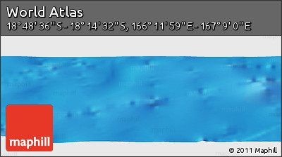 Physical Panoramic Map of the Area around 18° 31' 34" S, 166° 40' 30" E