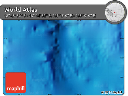 Physical Map of the Area around 18° 31' 34" S, 167° 31' 30" E