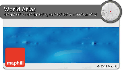 Shaded Relief Panoramic Map of the Area around 18° 31' 34" S, 167° 22' 30" W