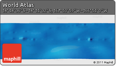 Shaded Relief Panoramic Map of the Area around 18° 31' 34" S, 167° 22' 30" W