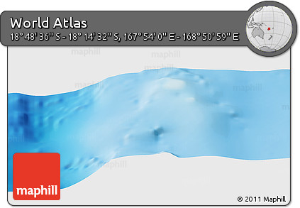 Physical Panoramic Map of the Area around 18° 31' 34" S, 168° 22' 30" E