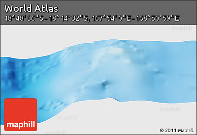 Physical Panoramic Map of the Area around 18° 31' 34" S, 168° 22' 30" E