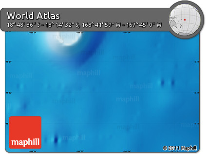 Shaded Relief Map of the Area around 18° 31' 34" S, 168° 13' 29" W